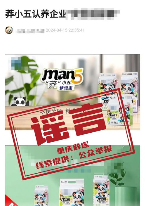 大熊貓 莽小五 被企業(yè)認(rèn)養(yǎng)并推出聯(lián)名產(chǎn)品 重慶市動(dòng)物園辟謠